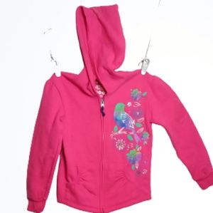 Hanes EcoSmart Full Zip Pink Hooded Fleece Jacket Sz Med